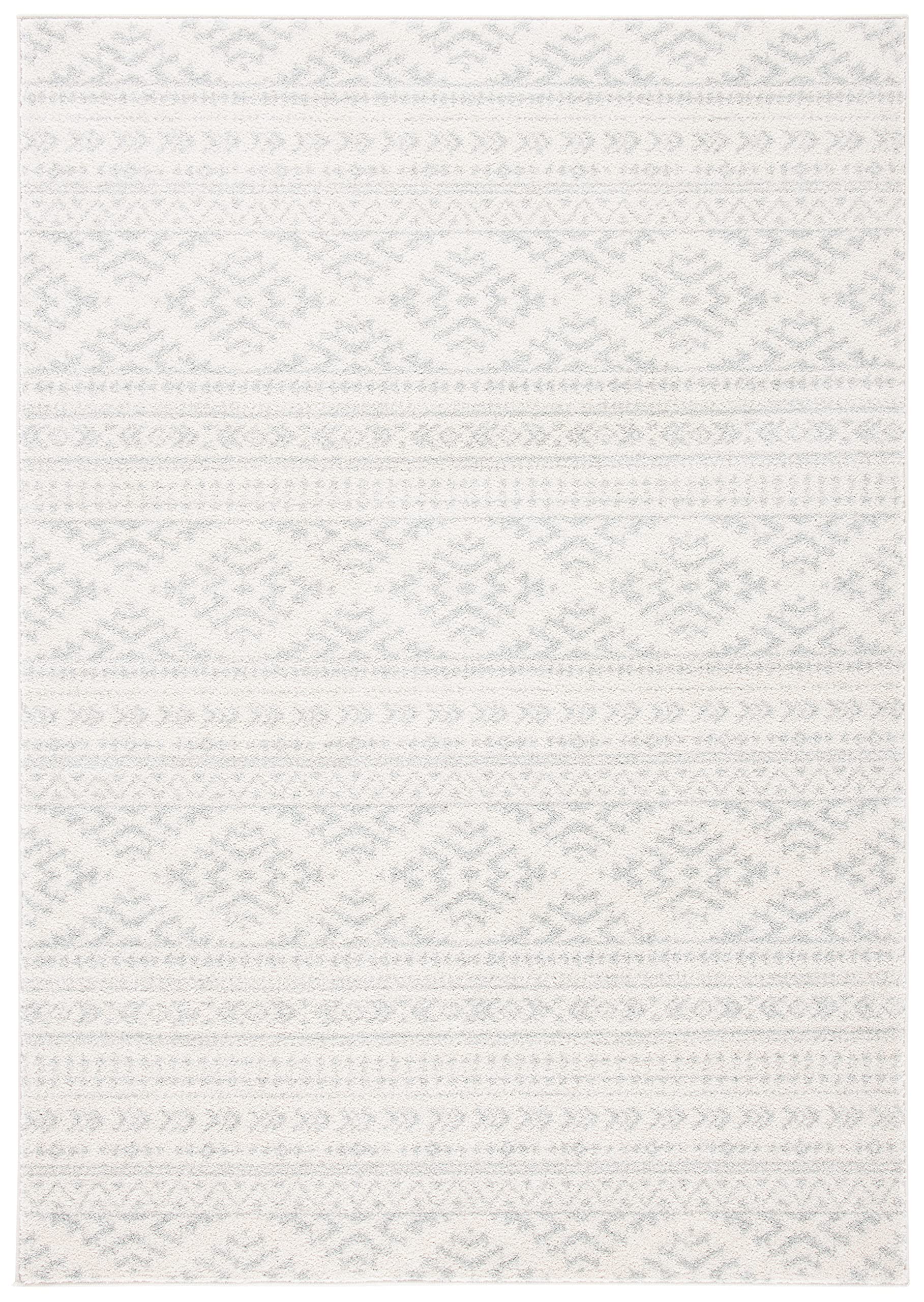 SAFAVIEH Tulum Collection Accent Rug - 2 x 4, Ivory & Light Grey, Moroccan Boho Tribal Design, Non-Shedding & Easy Care, Ideal