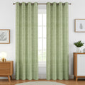 Decoholic Crosshatch Pastel Green Polyester Long Door Curtains 9 Feet | Darkening Drapes with Eyelets | Set of 1 Panel for Livin