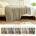 Blagic Knitted Throw Blanket For Couch,Soft Farmhouse Throw Blanket With Tassels,Home Decorative Lightweight Throw Blankets,Came