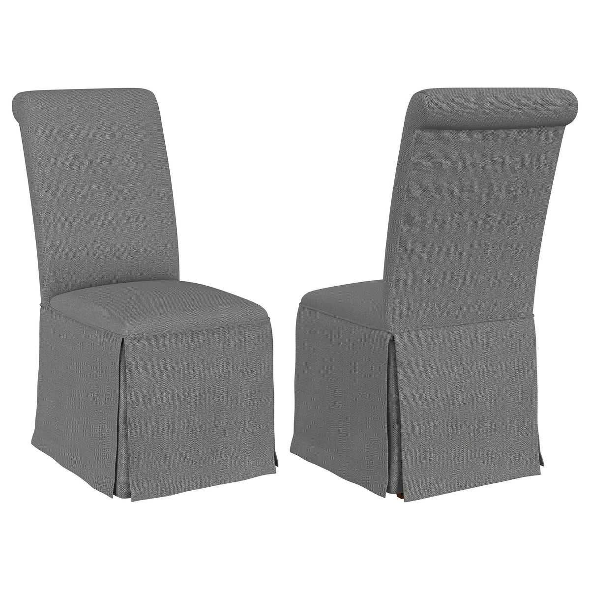 Coaster Home Furnishings Shawna Upholstered Skirted Parson Dining Side Chair Grey (Set of 2)