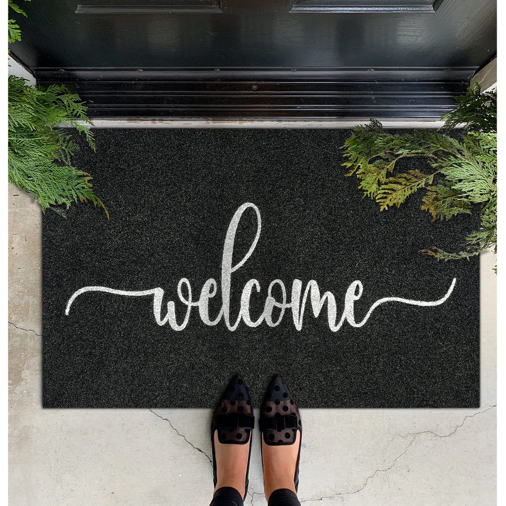 Mwazzll Large Welcome Door Mat Outdoor Indoor Non Slip Doormat 36'X24' Low-Profile Super Absorb Mud Easy To Clean Front Door M