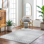 Livabliss Chester Boho Moroccan Area Rug, 3' x 5', Cream/Charcoal