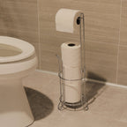 Simple Houseware Bathroom Toilet Tissue Paper Roll Storage Holder Stand, Chrome Finish
