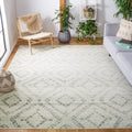 SAFAVIEH Adirondack Collection 6 Square Ivory/Green ADR131X Modern Diamond Distressed Non-Shedding Living Room Dining Bedroom A
