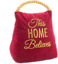Pavilion Gift Company Pavilion-This Home Believes-Red Velvet Christmas 6 Inch Tall-2 Pounds Door Stopper, 6'