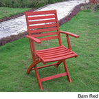 International CaravanInternational Caravan Royal Fiji Acacia Wood Folding Ladder Back Armchair (Set of 2) Barn Red
