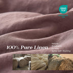Simple&Opulence 100% Linen Duvet Cover Set, Pure Natural French Flax Purple Duvet Cover Twin Size, Breathable Soft Comfy Linen B