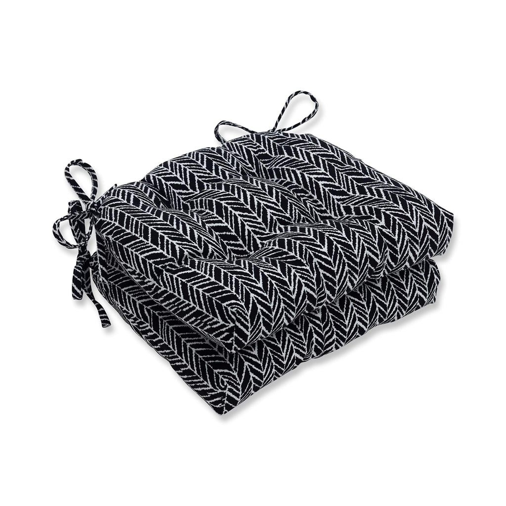 Pillow Perfect - 625256 Outdoor/Indoor Herringbone Night Chair Pads, 15.5' X 14.5', 2 Pack