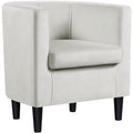 Yaheetech Velvet Accent Chair, Modern and Comfortable Armchairs, Upholstered Barrel Sofa Chair for Living Room Bedroom Waiting R