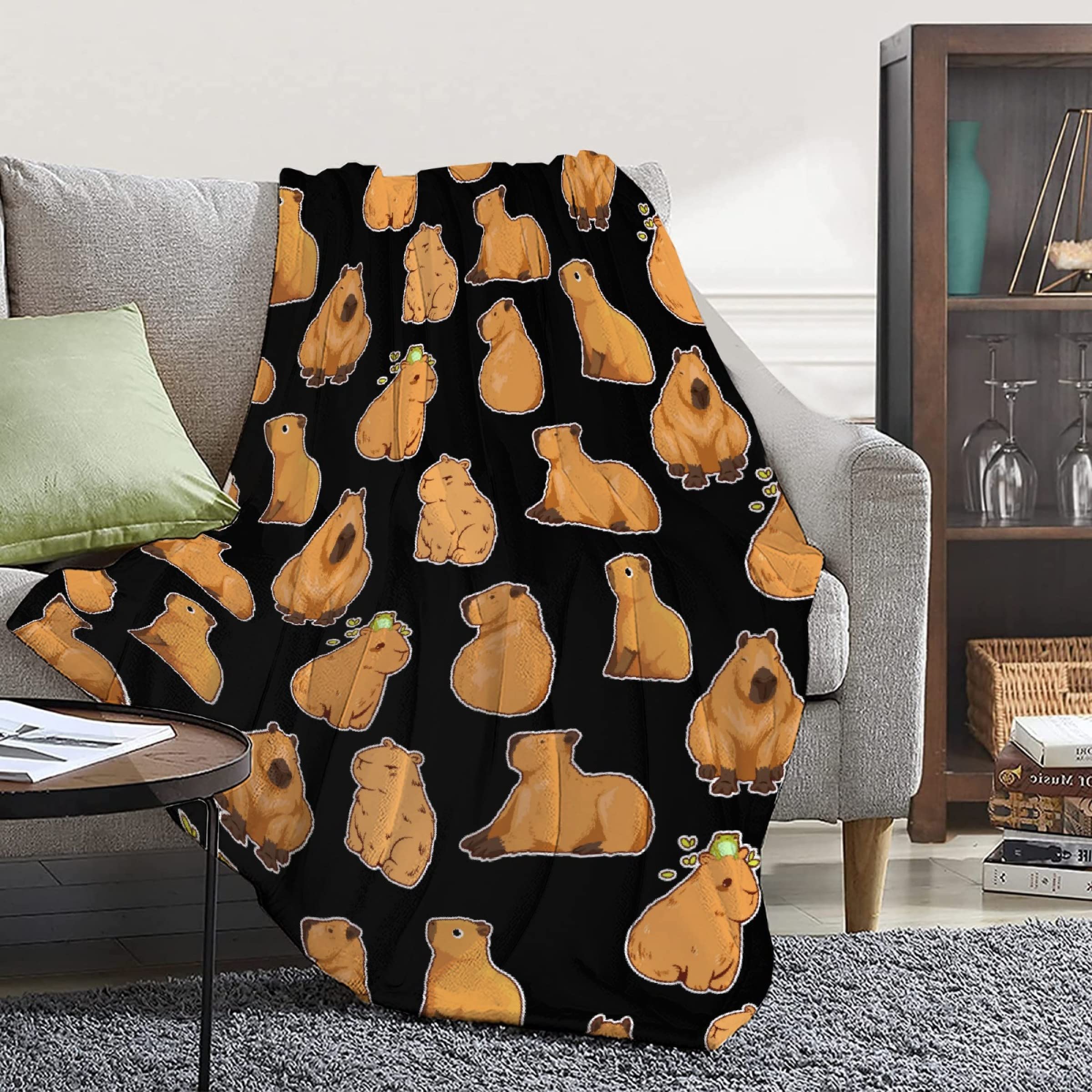 Capybaras Blanket Gift For Girls Boys Kids Animals Lovers-50X60 Inches Soft Flannel Blankets Cutes Capybara Cozy Throws Women Me