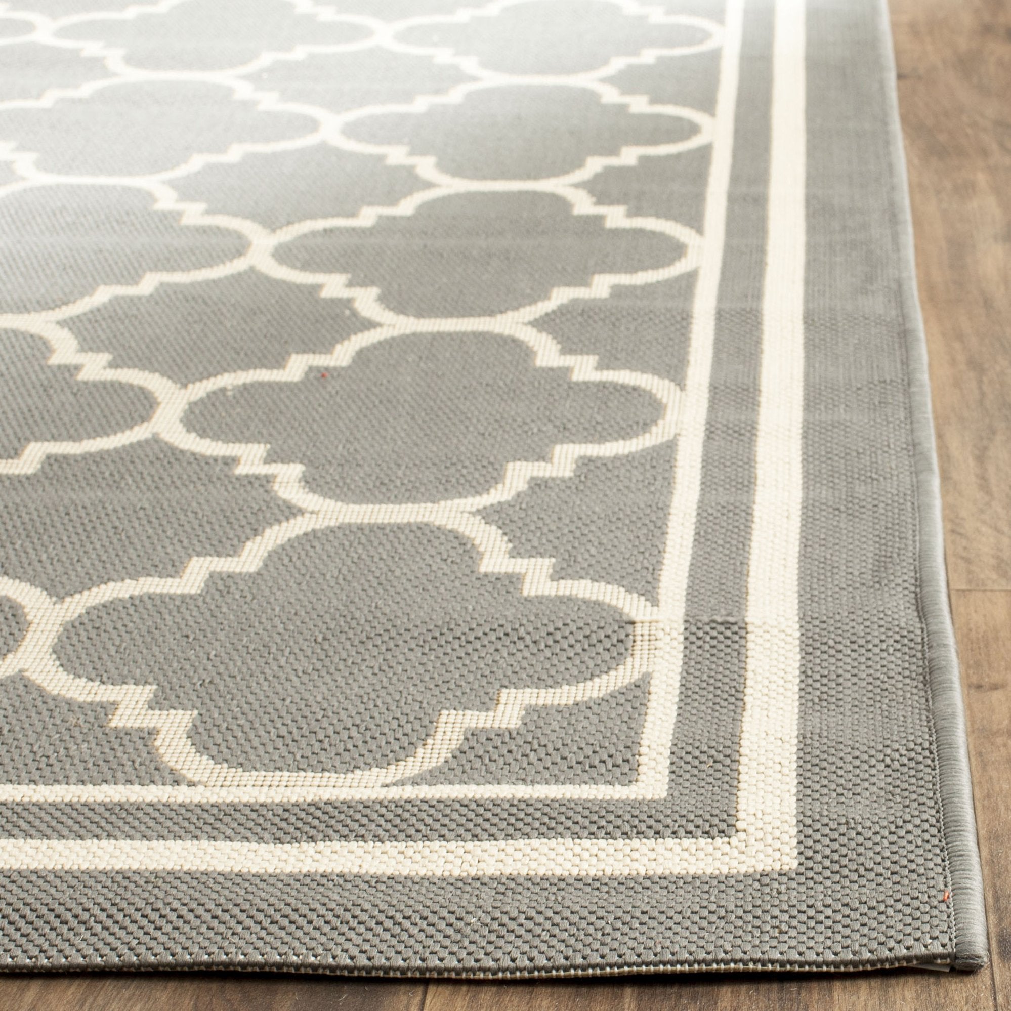 Safavieh Courtyard Collection 8' X 10' Anthracite/Beige Cy6918 Trellis Indoor/ Outdoor Patio Backyard Mudroom Area Rug