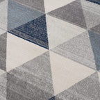 HomeRoots 100% Polypropylene 2’ x 8’ Navy Blue Geometric Diamond Runner Rug