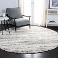 Safavieh Hudson Shag Collection Area Rug - 4 Round, Ivory/Grey, Geometric Design, Plush 1.9 Inch Thick Ideal for High Traffic A