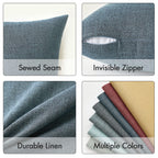Miulee Pack Of 2 Decorative Throw Pillow Covers Linen Burlap Square Solid Farmhouse Modern Concise Throw Cushion Case Pillowcase For Sofa Car Couch 20X20 Inch Dusty Blue