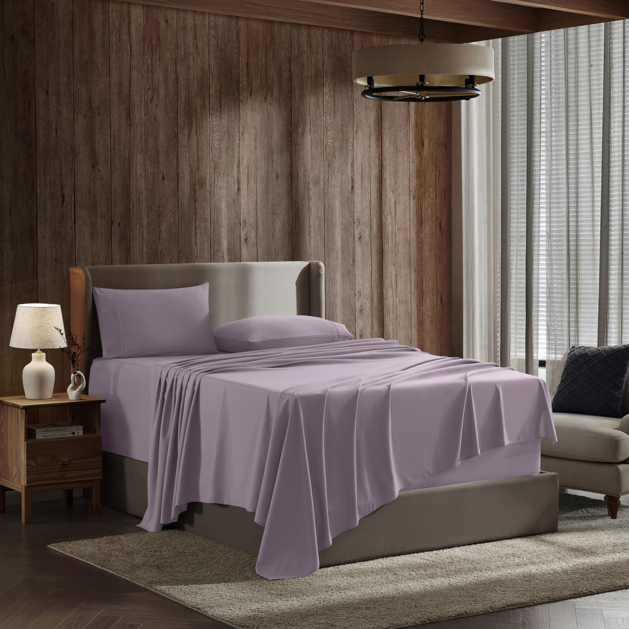 Nestl Full Xl Size Sheet Sets - 4 Piece Full Xl Size Sheets, Deep Pocket, Hotel Luxury, Extra Soft, Breathable And Cooling, Dust