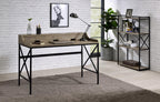 Steve Silver Co Modern Rustic Iron Tubing Wood Look, Geometric Accents, Built-in USB Ports, Desk, 48.75 x 22 x 35, Grey, Black