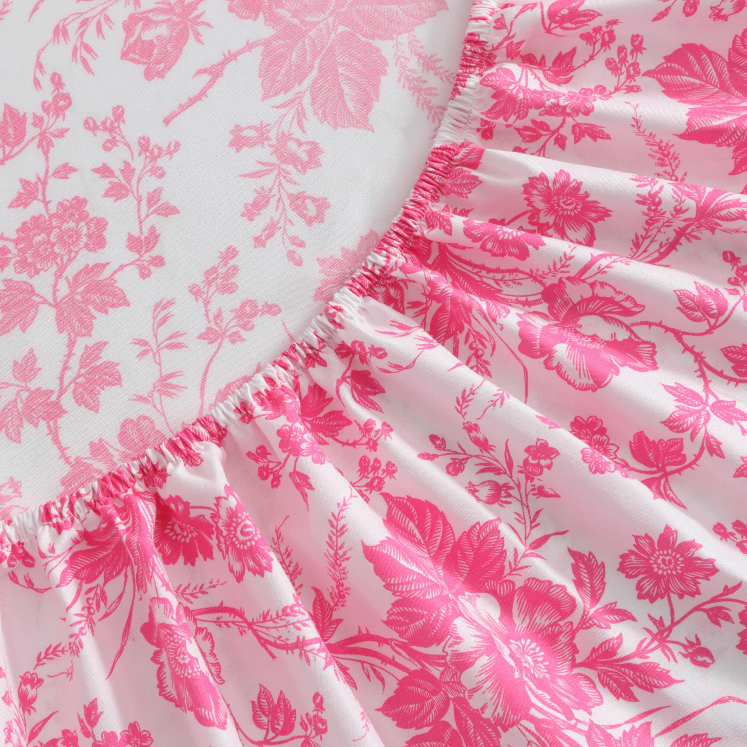Betsey Johnson - King Sheets, Soft & Lightweight Bedding, Fade & Wrinkle Resistant (Betseys Toile Pink, King)