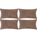 Cozoomy Set Of 4 Light Brown Decorative Pillow Covers 12X20 Inch Corduroy Throw Pillow Covers For Bed Couch Sofa Living Room Sof