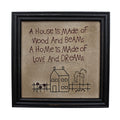 CVHOMEDECO. Primitives Antique A house is made of wood and beams, A home is made of love and dreams Stitchery Frame Wall Mounted