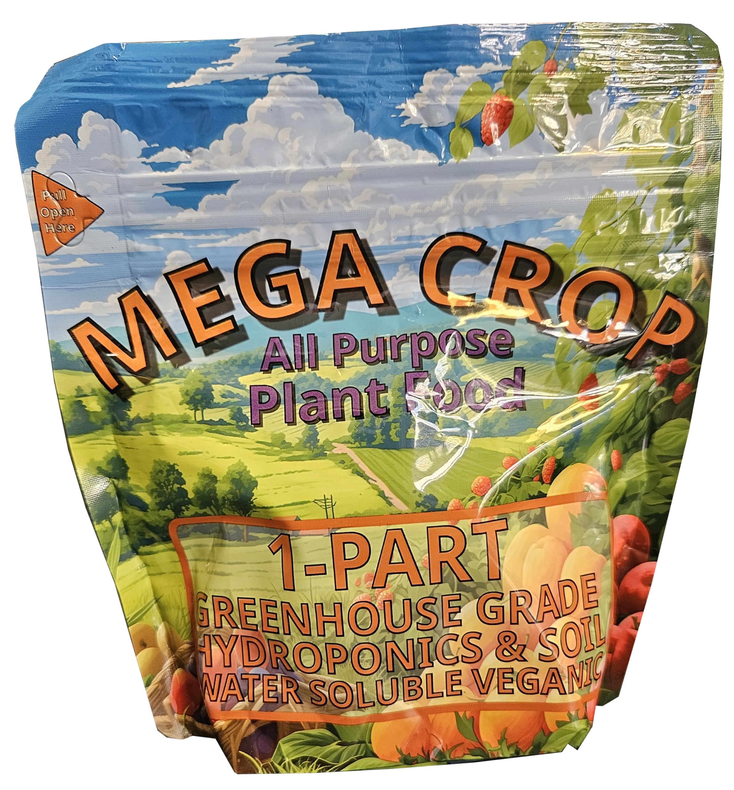 Mega Crop 1-Part Complete Hydroponic And Soil Base Nutrient Fertilizer For Plants With Organics