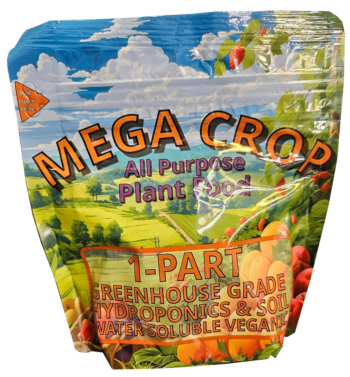 Mega Crop 1-Part Complete Hydroponic And Soil Base Nutrient Fertilizer For Plants With Organics