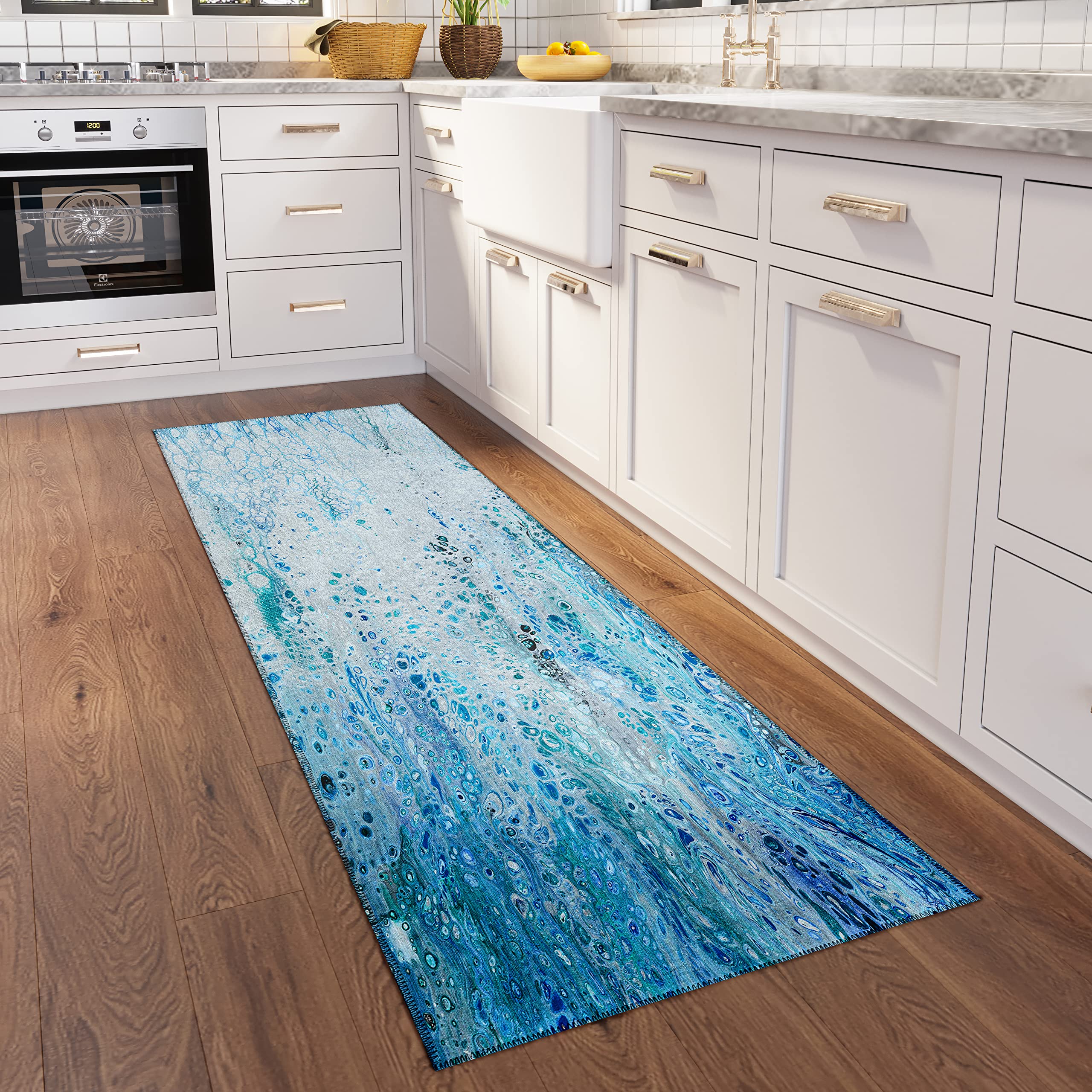 Addison Rugs Karina Akc48 Shoreline 2'3" X 7'6" Indoor Outdoor Runner Rug, Easy Clean, Machine Washable, Non Shedding, Bedroom, Entry, Living Room, Dining Room, Kitchen, Patio Rug