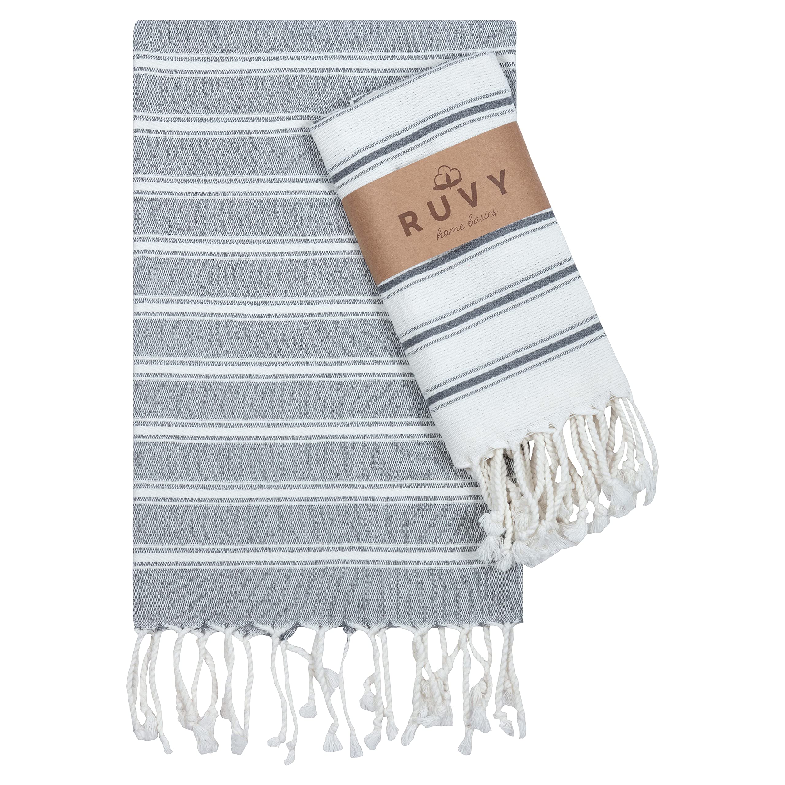 Ruvy Home Basics Turkish Hand Towels for Bathroom Set of 2 | 18x40, Cotton | Bathroom Hand Towels & Decorative Hand Towels for B