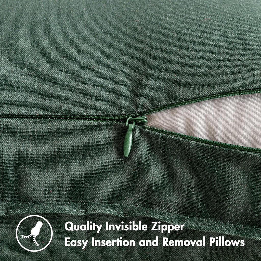 Miulee Pack Of 2 Dark Green Pillow Covers 24X24 Inch Decorative Couch Throw Pillow Covers Linen Cushion Covers Set Modern Farmhouse Home Decor For Sofa Living Room Bed