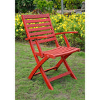 International CaravanInternational Caravan Royal Fiji Acacia Wood Folding Ladder Back Armchair (Set of 2) Barn Red