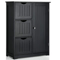 Giantex Bathroom Floor Cabinet, Wooden Storage Cabinet With 1 Door & 3 Drawer, Free Standing Entryway Cupboard, Space Saver Cabinet