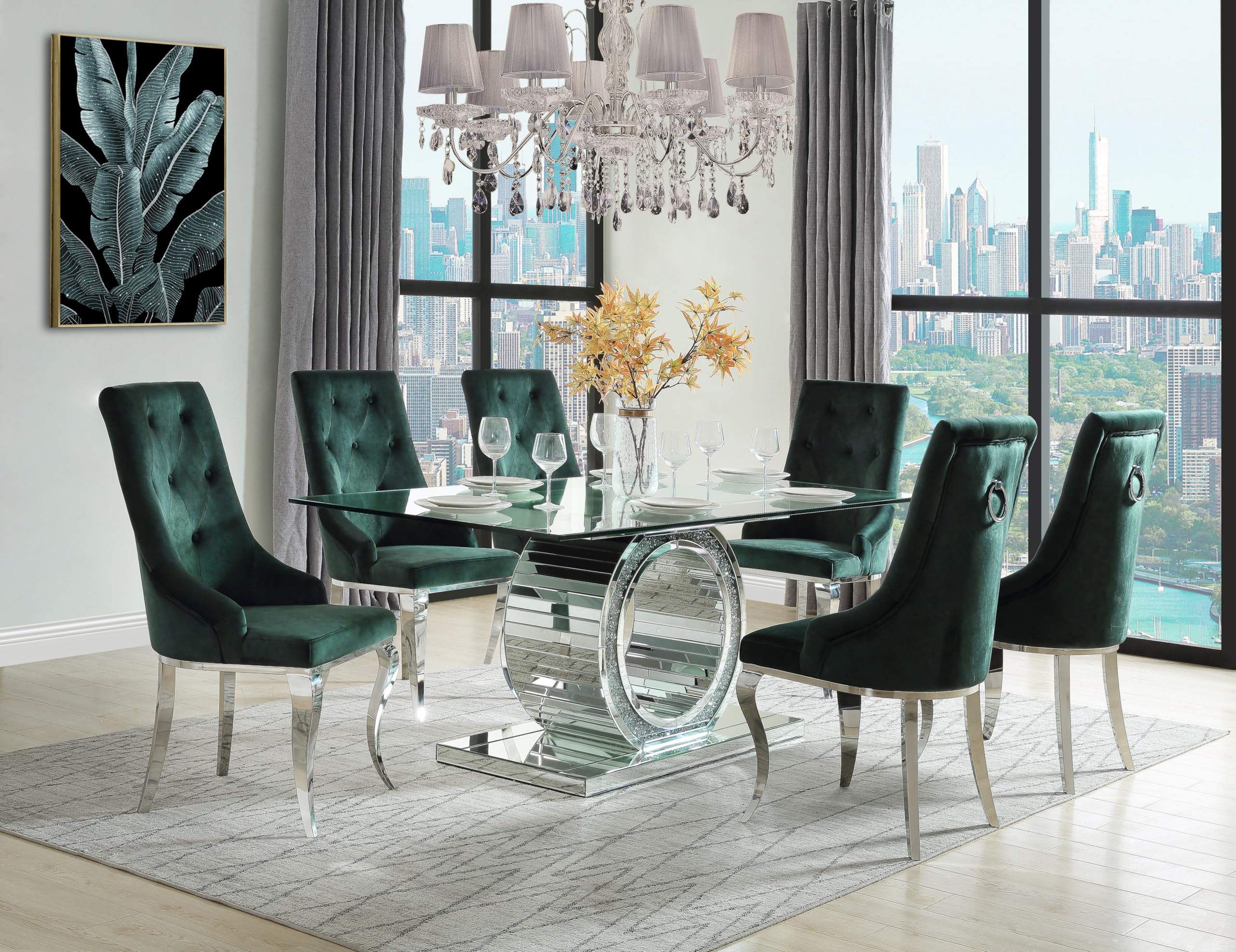 ACME Furniture Set of 2 Fabric Upholstered Side Chairs