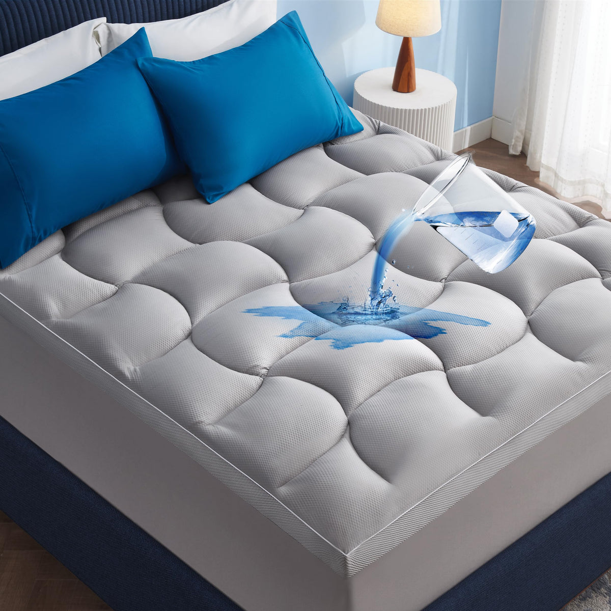 Bedsure Waterproof Mattress Topper Queen - Pillow Top Queen Mattress Protector With 8-21 Inches Deep Pocket, 800 Gsm Extra Thick