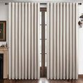 QJmydeco Curtains 70 Inch Length Wide Pleated Blackout Curtain for Sliding Glass Door/Living Room, Farmhouse Natural Linen Thick