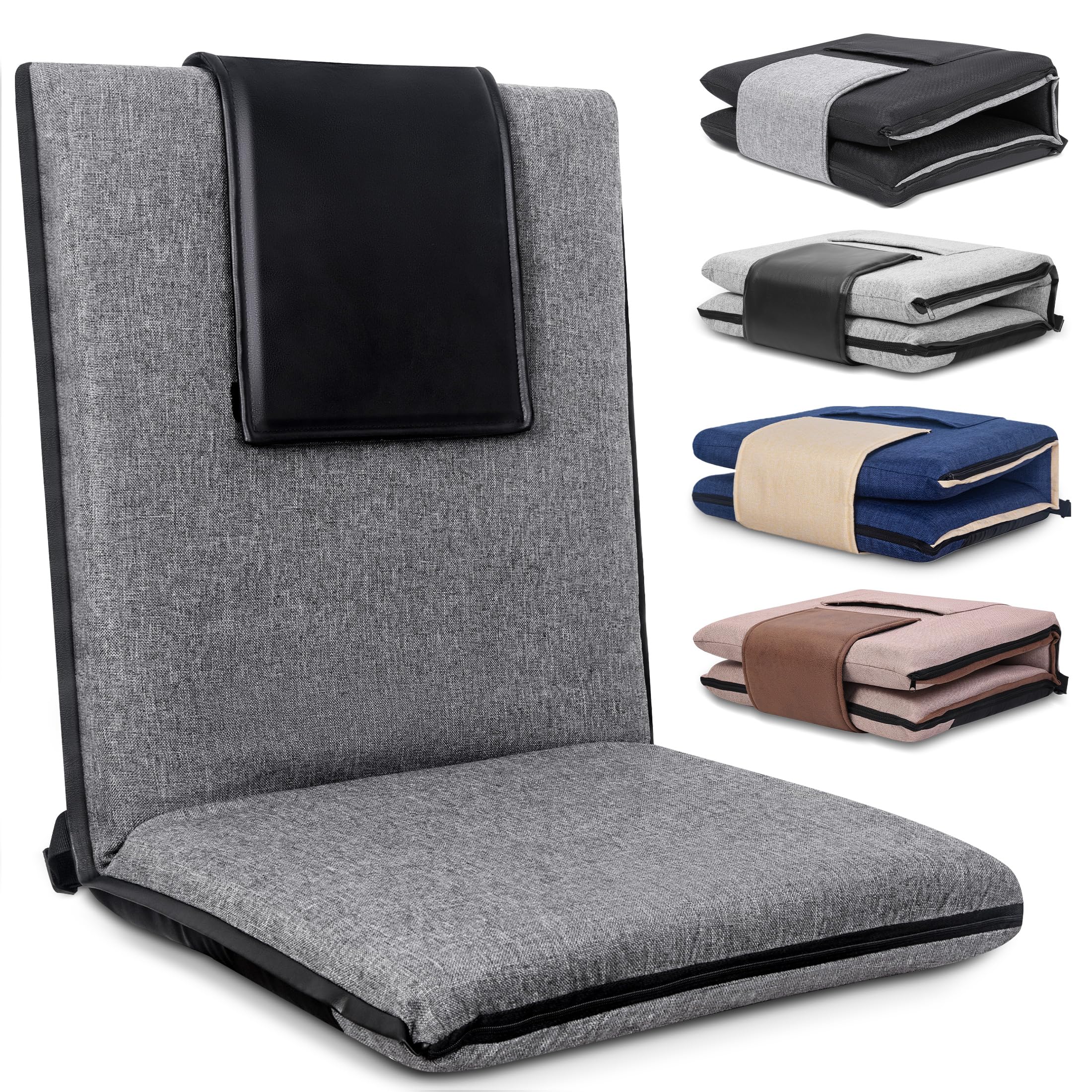 Fastmoment Floor Chair With Water Repellent Fabric 14-Position Adjustable Floor Chair With Back Support Portable Floor Seat For