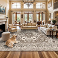 TOPRUUG Washable 12x18 Area Rug - Extra Large Rugs for Living Room Soft Low Pile Carpet for Bedroom Non-Slip Stain Resistant Vin
