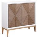 Coaster Home Furnishings Gretchen 2-Door Wood Fluted Parquet Cabinet White and Brown