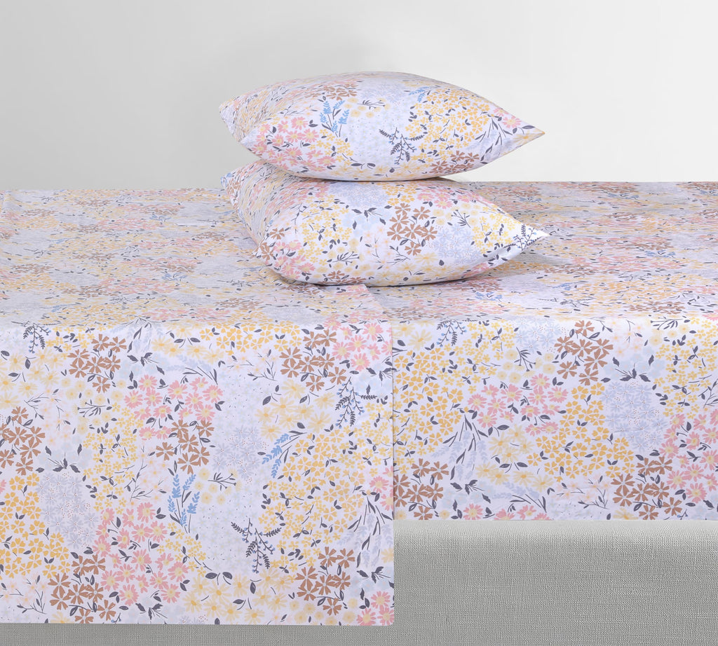Feather & Stitch Softest 100% Cotton Sheets, 300 Thread Count Percale Weave Bedding, 16'' Deep Pocket, Cooling Sheets, Breathabl