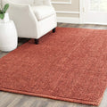 SAFAVIEH Natural Fiber Collection Area Rug - 4 Square, Rust, Handmade Chunky Textured Jute 0.75-inch Thick, Ideal for High Traf