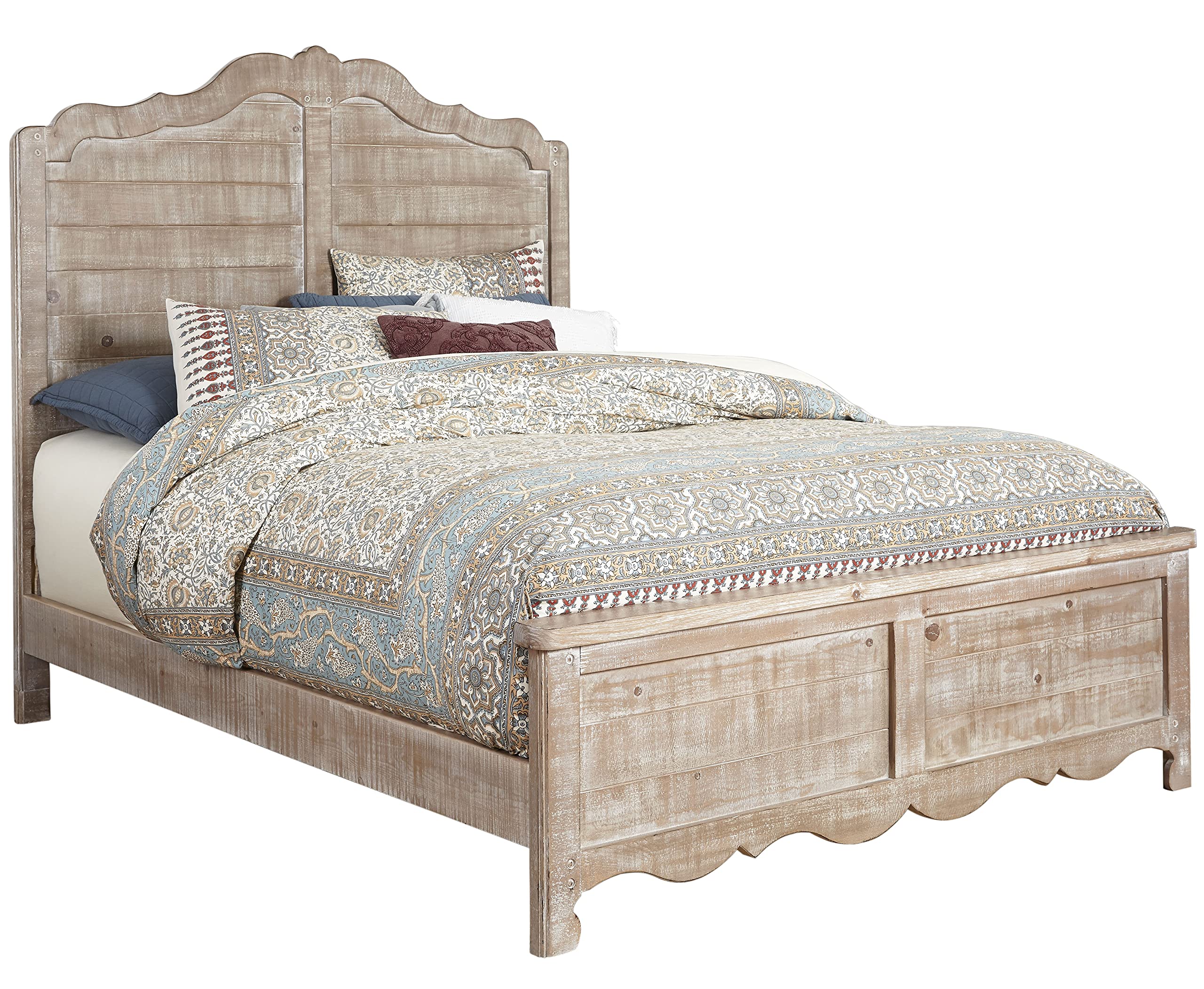 Progressive Furniture Queen Chatsworth Panel Bed, Chalk