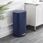 Happimess Hpm1011E Curtis 8-Gallon Step-Open Trash Can, Fingerprint Resistant, Modern, Minimalistic For Home, Kitchen, Laundry R