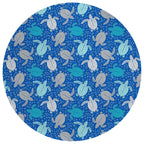 Addison Rugs Surfside ASR43 Blue 8' x 8' Indoor Outdoor Round Rug, Easy Clean, Machine Washable, Non Shedding, Bedroom, Living R