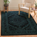 SAFAVIEH Adirondack Collection Accent Rug - 3 x 5, Black & Teal, Oriental Medallion Design, Non-Shedding & Easy Care, Ideal fo