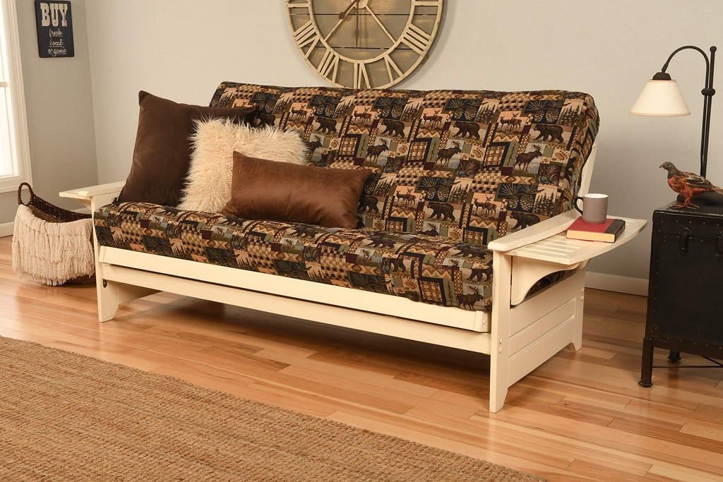 Kodiak Furniture Phoenix Antique White Futon -Color Fabric Mattress