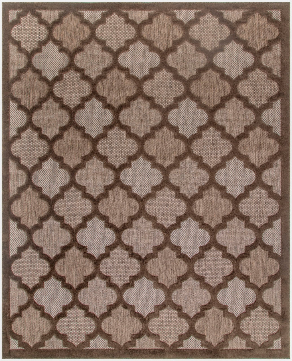 Nourison Easy Care Modern Indoor/Outdoor Brown 8' X 10' Area Rug, Easy Cleaning, Non Shedding, Bed Room, Living Room, Dining Room, Backyard, Deck, Patio (8X10)
