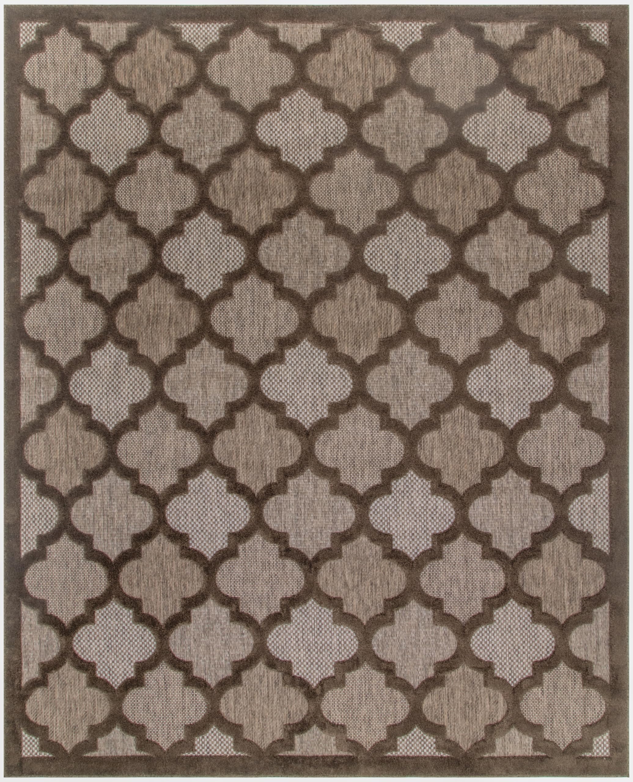 Nourison Easy Care Modern Indoor/Outdoor Brown 8' X 10' Area Rug, Easy Cleaning, Non Shedding, Bed Room, Living Room, Dining Room, Backyard, Deck, Patio (8X10)