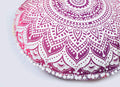 Popular Handicrafts Floor Pillow Cushion Cover - Hippie Mandala Large Round Ombre Pouf Sham - Meditation Seating Ottoman Bohemia