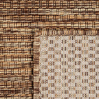 Solid Outdoor Rug For Patio Or Balcony Weatherproof In Mottled Brown Beige, Size: 5'3' X 7'3'