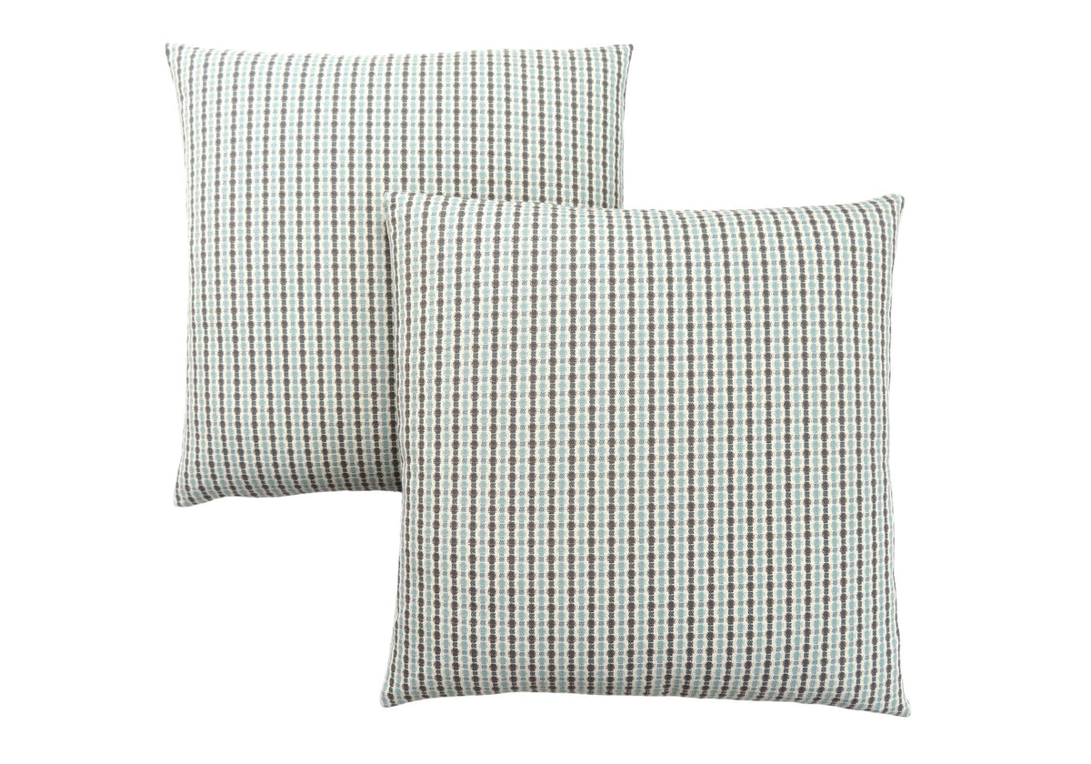 Monarch Specialties I 9231 Pillows, Set of 2, 18 X 18 Square, Insert Included, Decorative Throw, Accent, Sofa, Couch, Bedroom, Polyester, Blue, Grey