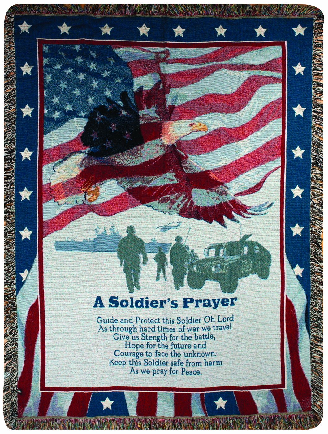 Manual Patriotic Collection 50 X 60-Inch Tapestry Throw, A Soldiers Prayer,