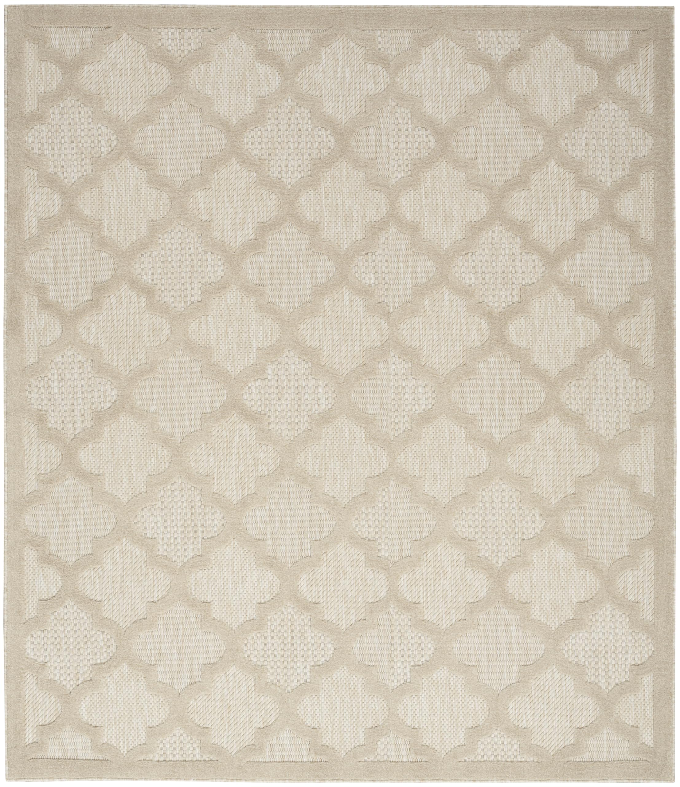 Nourison Easy Care Modern Indoor/Outdoor Cream 9' X 12' Area Rug, Easy Cleaning, Non Shedding, Bed Room, Living Room, Dining Room, Backyard, Deck, Patio (9X12)